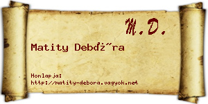 Matity Debóra névjegykártya